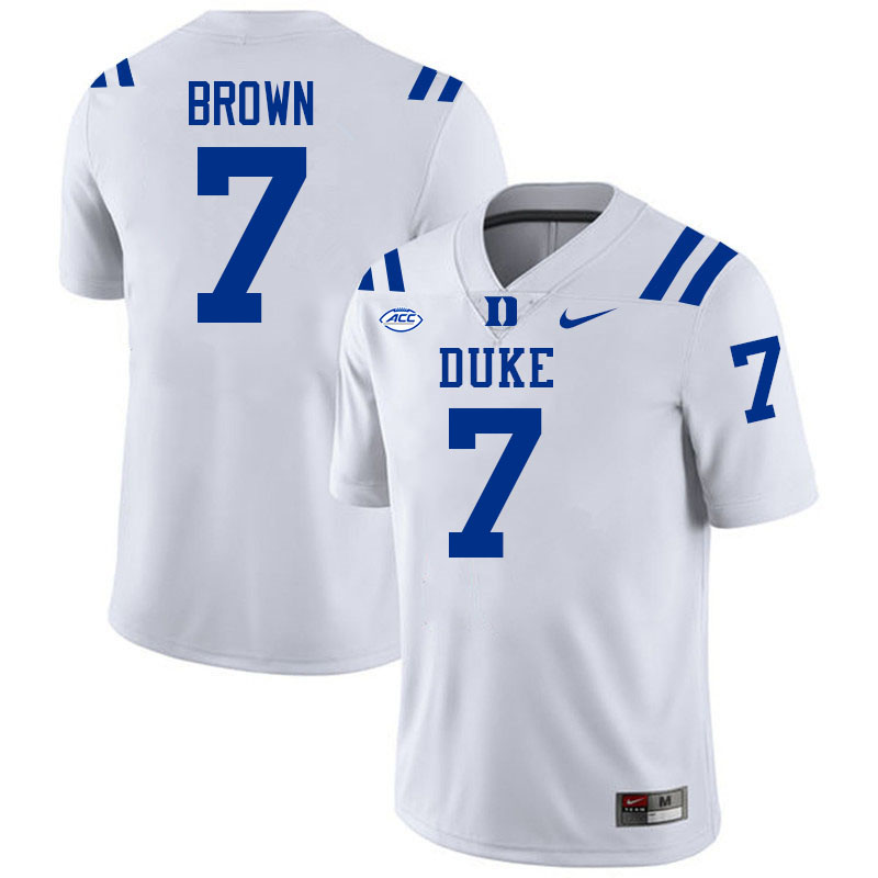 Duke Blue Devils #7 Que'Sean Brown College Football Jersey Stitched-White